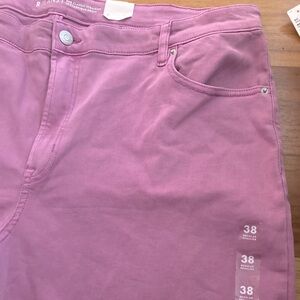 Lilac straight leg stretchy jeans (size 38)